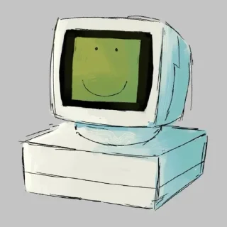 Телеграм стикер 🙂 Edgar [Electric Dreams 1984] @wiredgoddes