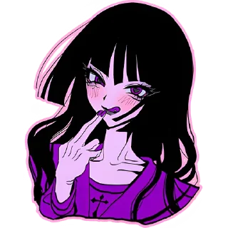 Telegram sticker 🫢 Ультрамариновая-тян @Nyasticks