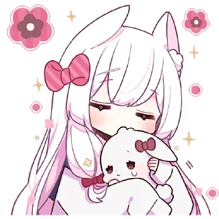 Telegram sticker 🤗 Сладкая зайка @Nyasticks