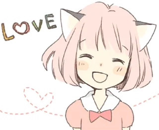 Telegram sticker ☺️ Cat ear girl Necoco :: @line_stickers