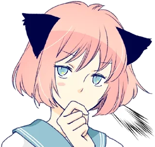 Telegram sticker 🤔 Cat ear girl Necoco :: @line_stickers