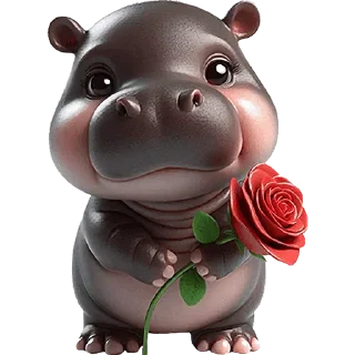 Telegram stiker 🌹 Бегемотики - лучшее