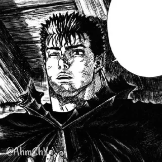 Telegram sticker ⚔ - ᗷY @ahMshY 𓉮 . Guts (Manga)