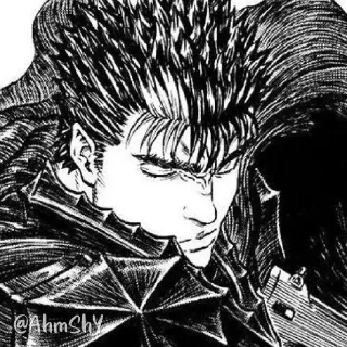 Telegram sticker ⚔ - ᗷY @ahMshY 𓉮 . Guts (Manga)