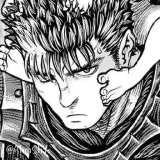 Telegram sticker ⚔ - ᗷY @ahMshY 𓉮 . Guts (Manga)
