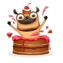 Telegram sticker 🎂 Мопс Халк