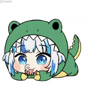Telegram sticker 🦐 🦈 Gawr Gura (@TodorokiShouto)