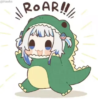 Telegram sticker 🦖 🦈 Gawr Gura (@TodorokiShouto)