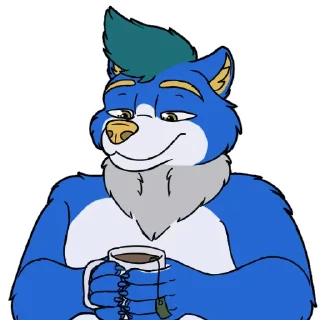 Telegram sticker 🍵 DH Blue Bear by @Jay_Riverson