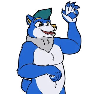 Telegram sticker 🙋‍♂️ DH Blue Bear by @Jay_Riverson