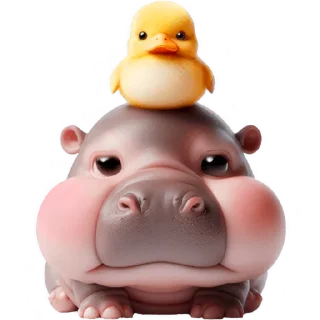 Telegram stiker 🐥 Малыш-бегемотик 3 @Nyasticks