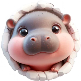 Telegram stiker 🥹 Малыш-бегемотик 3 @Nyasticks