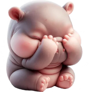 Telegram stiker 🫣 Малыш-бегемотик 3 @Nyasticks