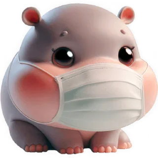 Telegram stiker 😷 Малыш-бегемотик 3 @Nyasticks