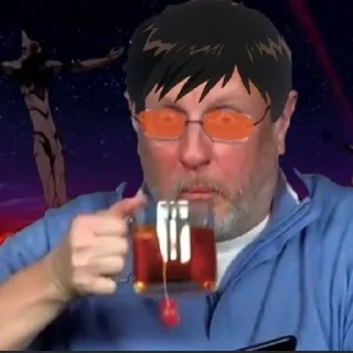 Telegram sticker ☕️ Сдохни или помри 👉🏻👈🏻