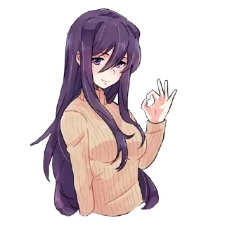 Telegram sticker 👌 ddlc yuri shitpost pack