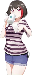 Telegram sticker 🍵 Ran Mitake (BanG Dream!)