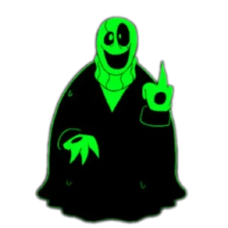 Telegram sticker 🟩 Гастер зелёный @under3days