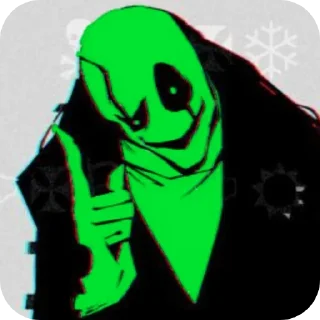 Video sticker 🙂 Гастер зелёный @under3days