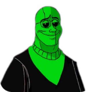 Sticker 🙂 Гастер зелёный @under3days