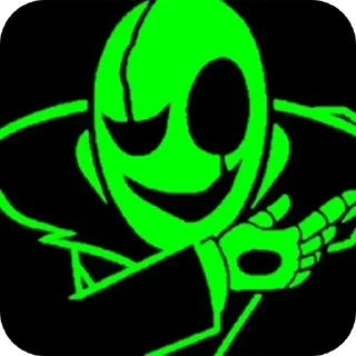 Telegram sticker 🟩 Гастер зелёный @under3days