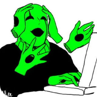 Telegram sticker 🟩 Гастер зелёный @under3days