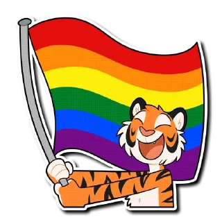 Telegram sticker 🏳️‍🌈 Tiger 2