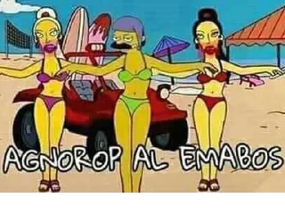 Telegram sticker 🖕 Cucamonga! @SimpsonsGrupo
