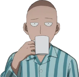 Telegram sticker ☕️ One punch man!