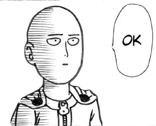 Telegram sticker 😑 One punch man!