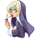 Телеграм стикер 😨 Naughty Nun