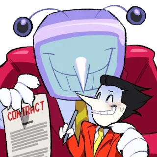 Telegram sticker ✍️ Spamton&Tenna's TV Time by @lillayfranvent