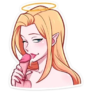 Telegram sticker 🔞 @fukkscarfacee angel/demon hentai
