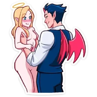 Video sticker 🔞 @fukkscarfacee angel/demon hentai