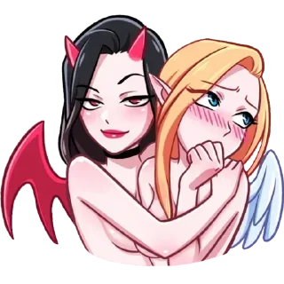 Sticker 🔞 @fukkscarfacee angel/demon hentai