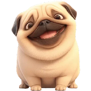 Telegram sticker 😆 Милый Мопс @Nyasticks