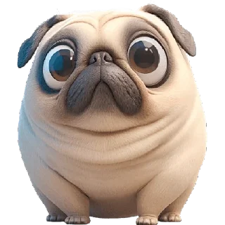 Telegram sticker 😳 Милый Мопс @Nyasticks