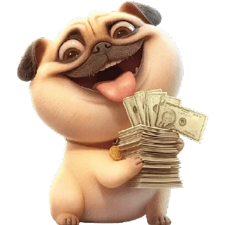 Telegram sticker 🤑 Милый Мопс @Nyasticks