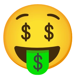 Sticker 🤑 mautrix-telegram unicodemoji (1/19)