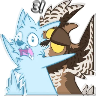 Telegram sticker 😬 Owls by Pulexart.com