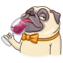 Telegram sticker 🍷 Pug Power