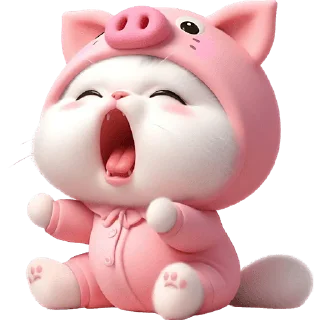 Video sticker 🥱 Хрюшка-котик @Nyasticks