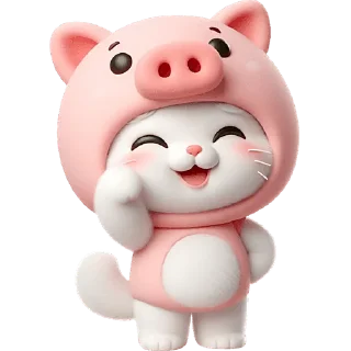 Telegram sticker 👋 Хрюшка-котик @Nyasticks