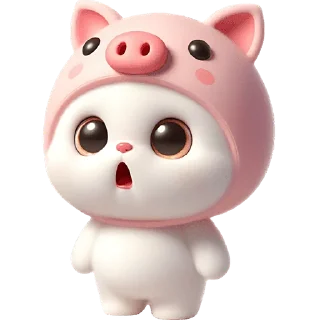 Telegram sticker 😲 Хрюшка-котик @Nyasticks