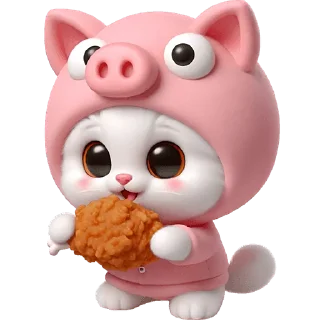 Telegram sticker 🍗 Хрюшка-котик @Nyasticks