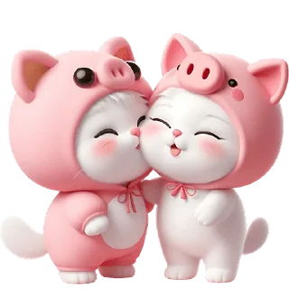 Telegram sticker 😘 Хрюшка-котик @Nyasticks