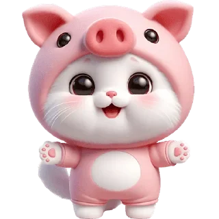 Telegram sticker 🤗 Хрюшка-котик @Nyasticks