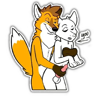Telegram sticker 🔦 Foxbrush Tailhole (NSFW Foxbrush Tailwag)