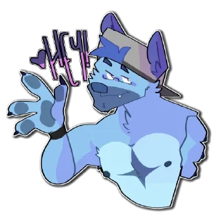 Telegram sticker 👋 GAY WOLFDOG BEING GAYx2