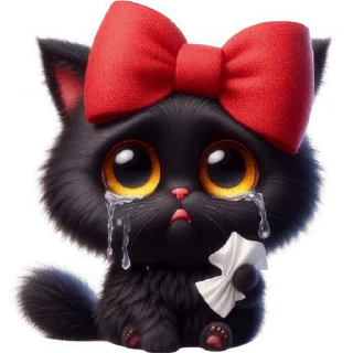 Video sticker 😭 Чёрная киса @Nyasticks
